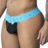 CandyMan String en dentelle Beltis Noir-Bleu